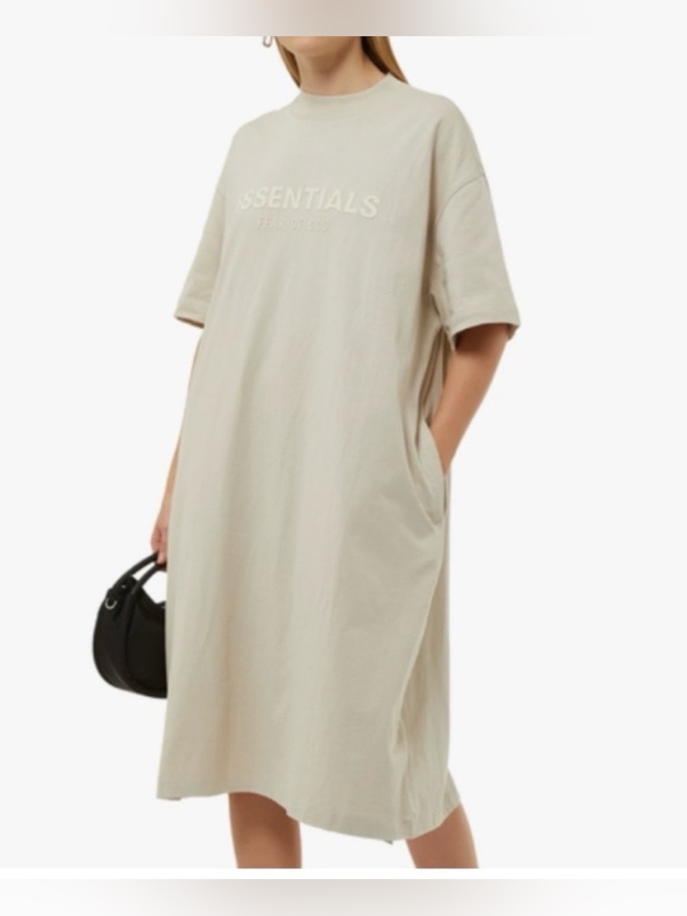 Fear of God ESSENTIALS Cream Midi T-Shirt Dress